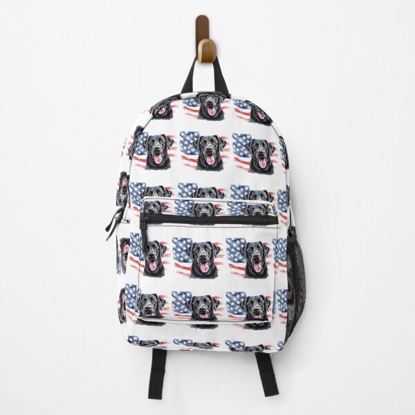 Item preview, Black Lab with American Flag in the back ground designed and sold by StickerCherry.