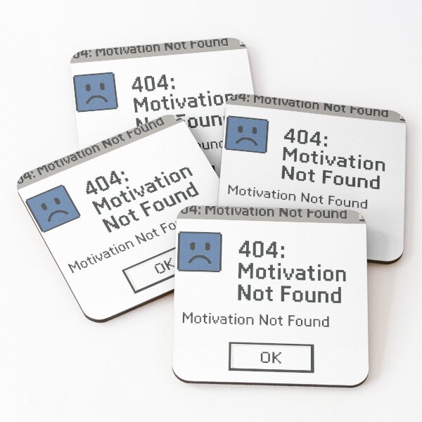 Item preview, 404 Motivation Not Found Sticker – Funny designed and sold by Hasanify.