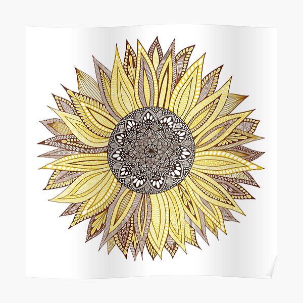 Sunflower Mandala Poster