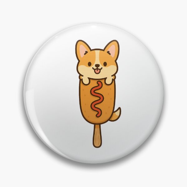 Item preview, Corn Dog Corgi – Kawaii Carnival Snack Dog Sticker designed and sold by Tripconic.