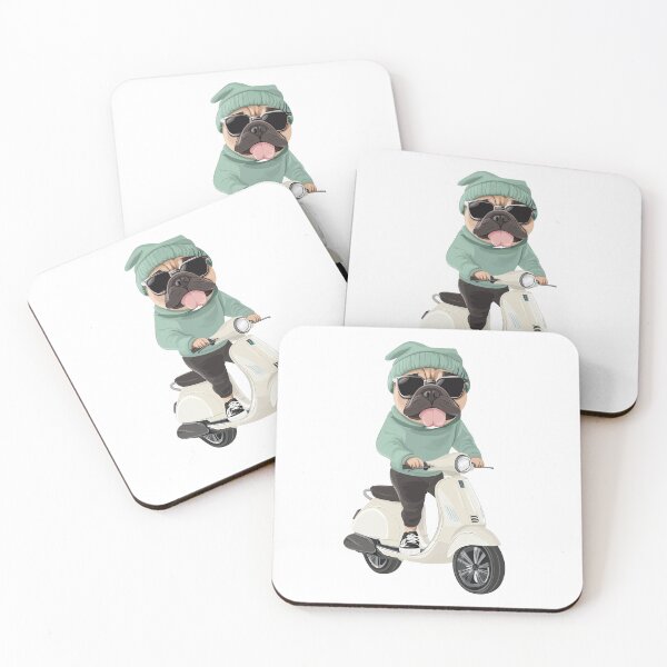 Item preview, Scooter Frenchie – Kawaii Cool Bulldog on Vintage Moped designed and sold by FreeMaMindStudio.
