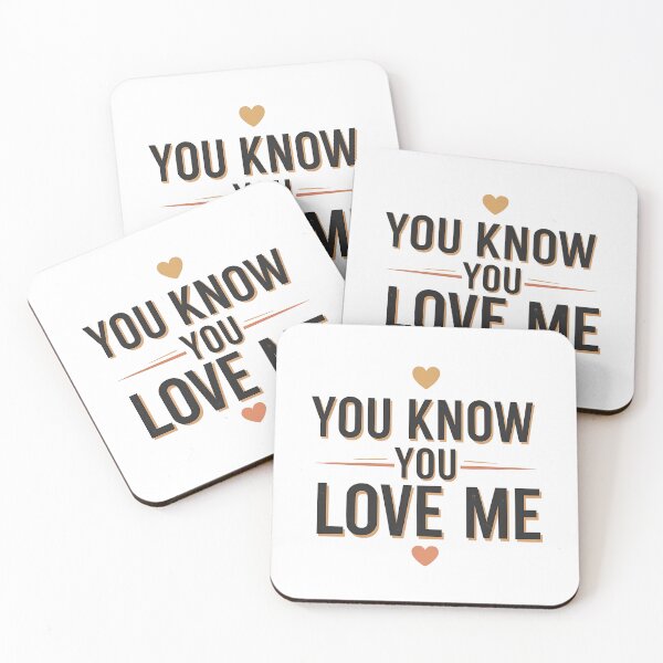 Item preview,  Retro bold text "YOU KNOW YOU LOVE ME" with orange hearts. designed and sold by SwongEnow.