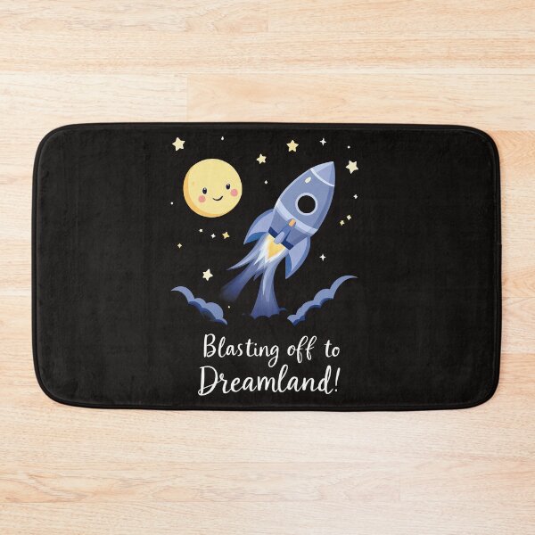 Item preview, There is a cartoon rocket flying in the sky with the moon in the background designed and sold by cafegrafis.