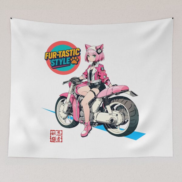 Item preview, Kawaii Girl Rider | Cyberpunk Motorcycle Vibes designed and sold by NinjanekoJP.