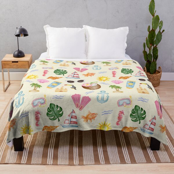 Item preview, Tropical Island Vacation Watercolor Pattern designed and sold by Neeshki.