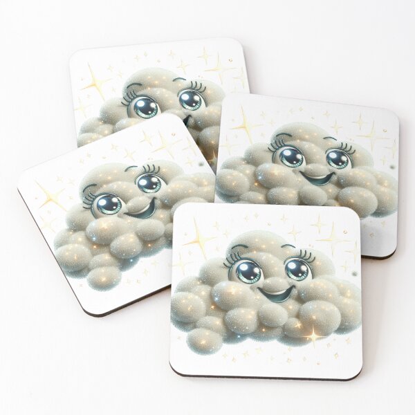 Item preview, Cute Sparkly Cloud Sticker – Kawaii Smiling Cloud Art designed and sold by Hasanify.
