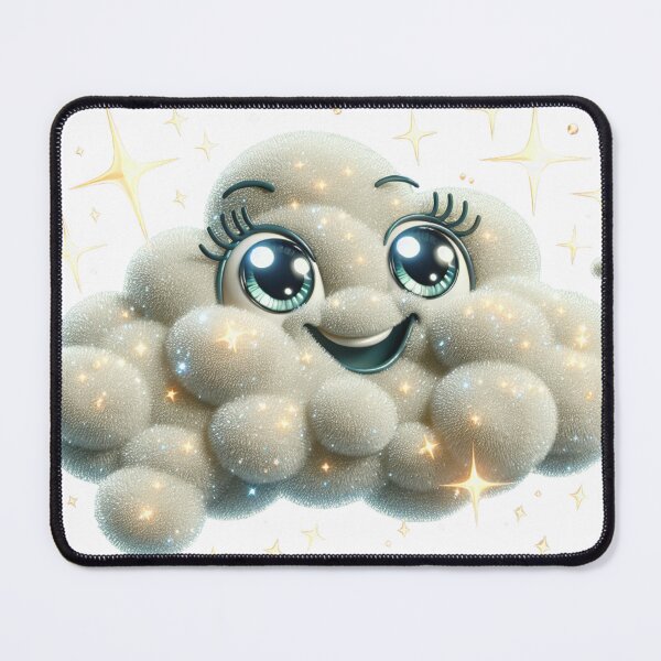 Item preview, Cute Sparkly Cloud Sticker – Kawaii Smiling Cloud Art designed and sold by Hasanify.