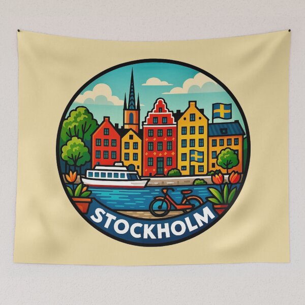Item preview, Stockholm, Sweden - Gamla Stan and Ferry designed and sold by Myra365Art.