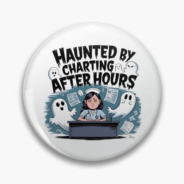 Item preview, Haunted by Charting After Hours – Funny Nurse Halloween designed and sold by CuteDesignables.