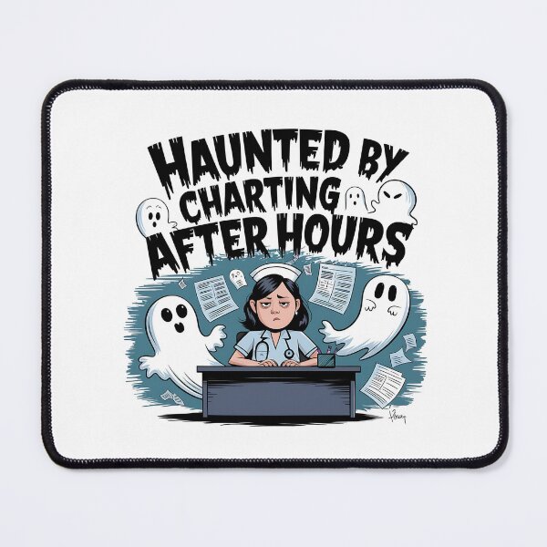 Item preview, Haunted by Charting After Hours – Funny Nurse Halloween designed and sold by CuteDesignables.