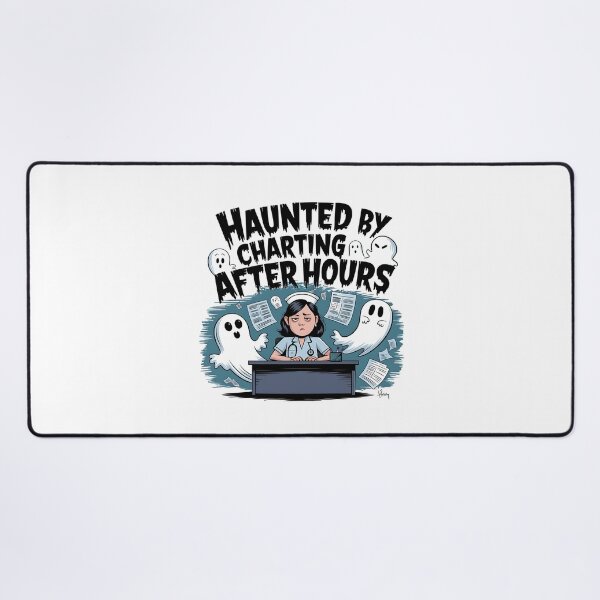 Item preview, Haunted by Charting After Hours – Funny Nurse Halloween designed and sold by CuteDesignables.