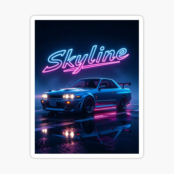 Item preview, Car lover, Nissan Skyline, neon art lettering designed and sold by SalimgorsCandD.
