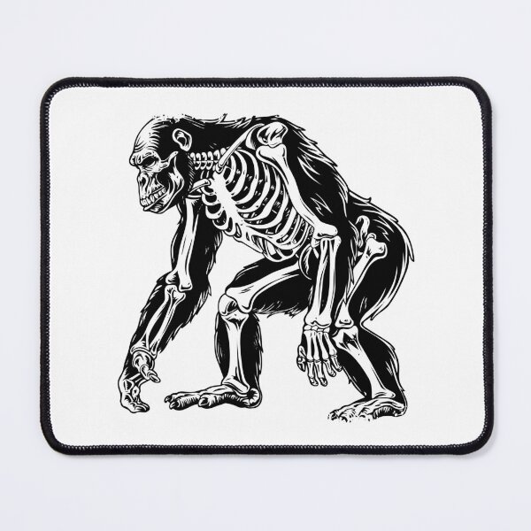 Item preview, Primal Ape Skeleton – Black and White Anatomical Gorilla Illustration designed and sold by inkoutninja.