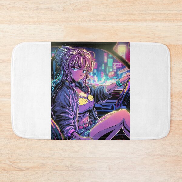 Item preview, Sexy Anime Girl Driving at Night – Neon City Pop Aesthetic designed and sold by AirForceTuan.