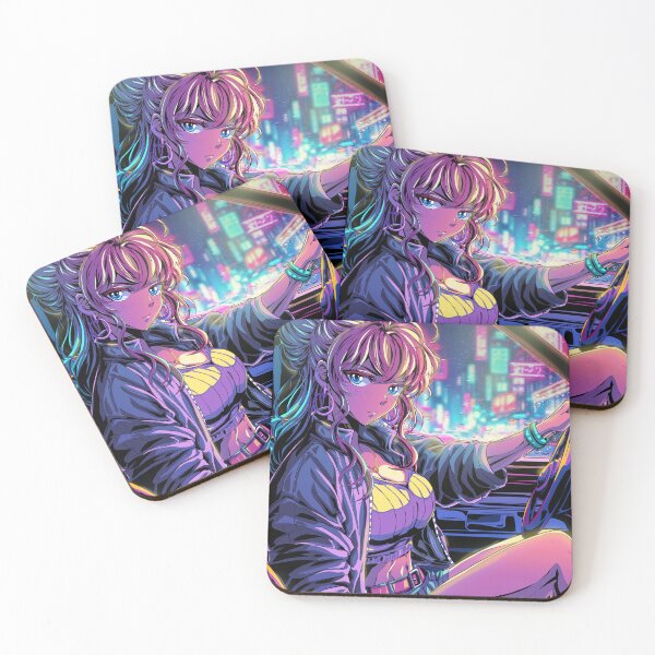 Item preview, Sexy Anime Girl Driving at Night – Neon City Pop Aesthetic designed and sold by AirForceTuan.