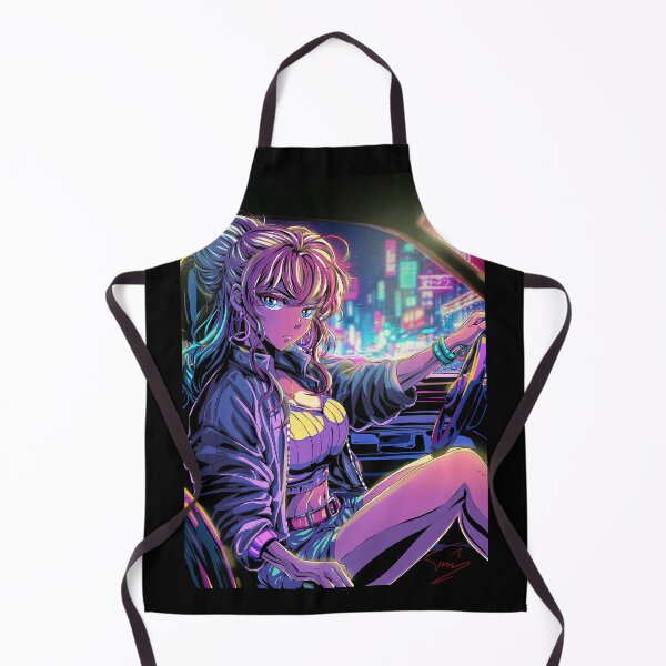 Item preview, Sexy Anime Girl Driving at Night – Neon City Pop Aesthetic designed and sold by AirForceTuan.