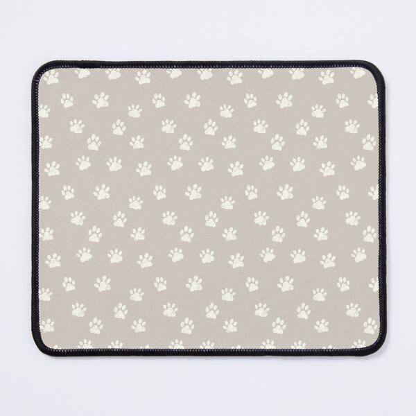 Item preview, Cute textured white paw print marks all over on soft light gray background  designed and sold by PrettywithColor.