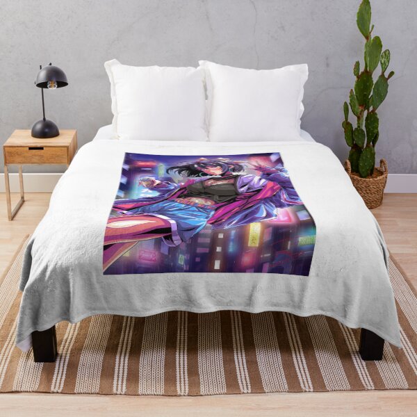 Item preview, Stylish Anime Girl in Neon City – Retro 80s Aesthetic designed and sold by AirForceTuan.