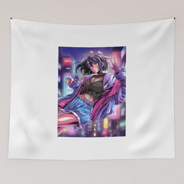 Item preview, Stylish Anime Girl in Neon City – Retro 80s Aesthetic designed and sold by AirForceTuan.
