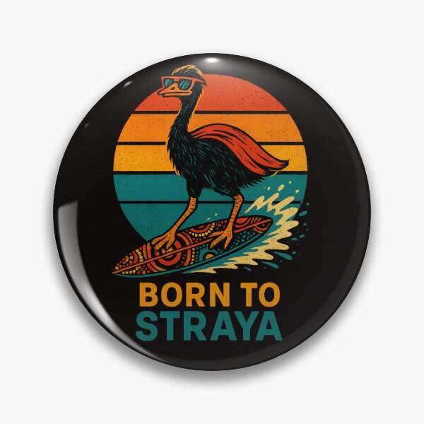 Item preview, Born to Straya – Surfing Emu Retro Design designed and sold by Tadeusz1.