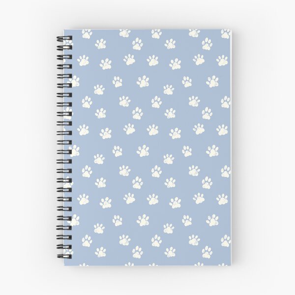Item preview, Cute textured small white paw print marks all over on light blue background  designed and sold by PrettywithColor.