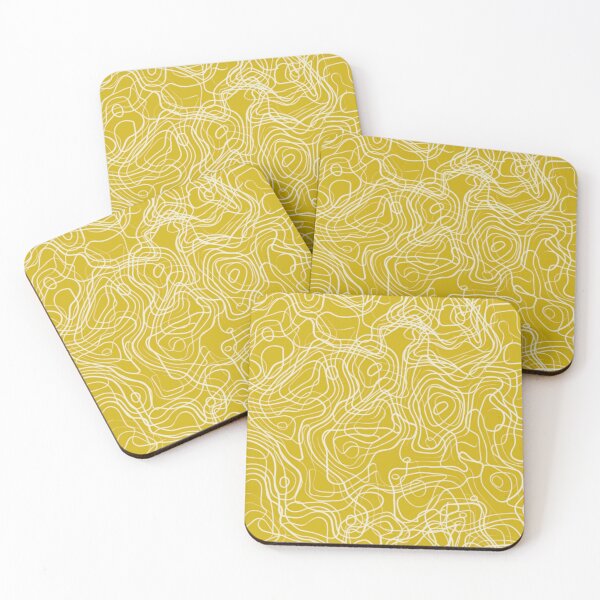 Item preview, Yellow Abstract Topo Lines – Organic Flow Pattern designed and sold by IndianShopper.