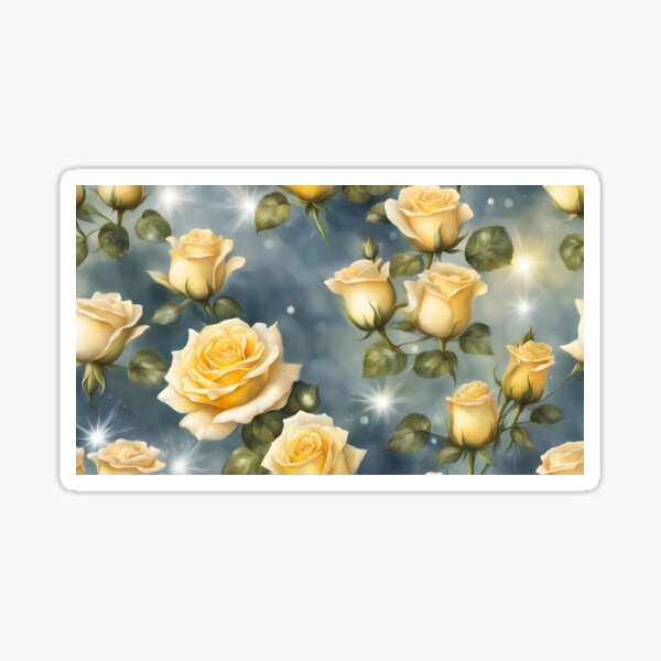 Aperçu de l'œuvre Roses jaunes et paillettes créée et vendue par BookCovered.