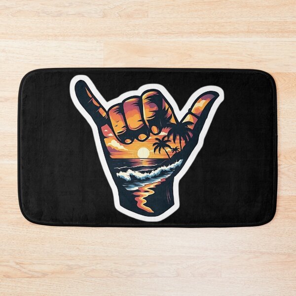 Item preview, Tropical Shaka Sunset Beach Hand Sign Sticker designed and sold by FestivityFinds.