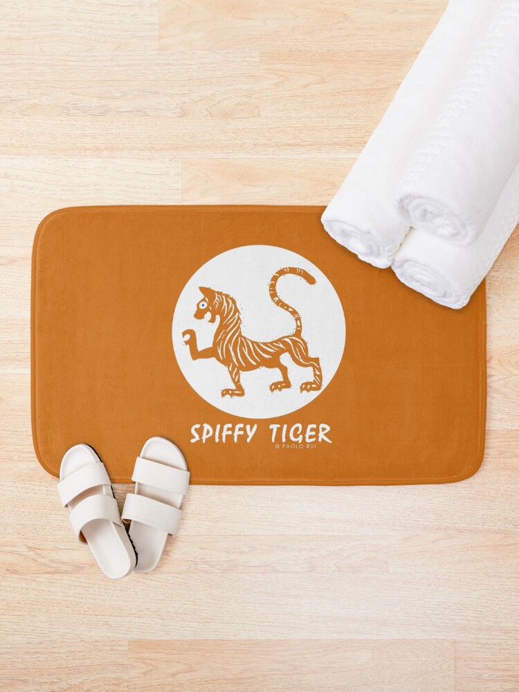 Thumbnail 1 of 6, Bath Mat, Chinese Zodiac 3 - Spiffy Tiger 2 designed and sold by PaoloRuiDesign.