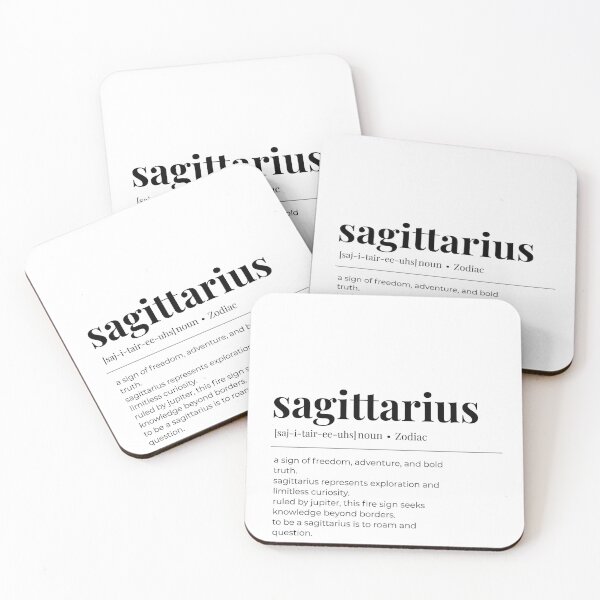 Item preview, Sagittarius Zodiac Definition Minimalist Black and White Art Print designed and sold by ZodiacVibesStudio.