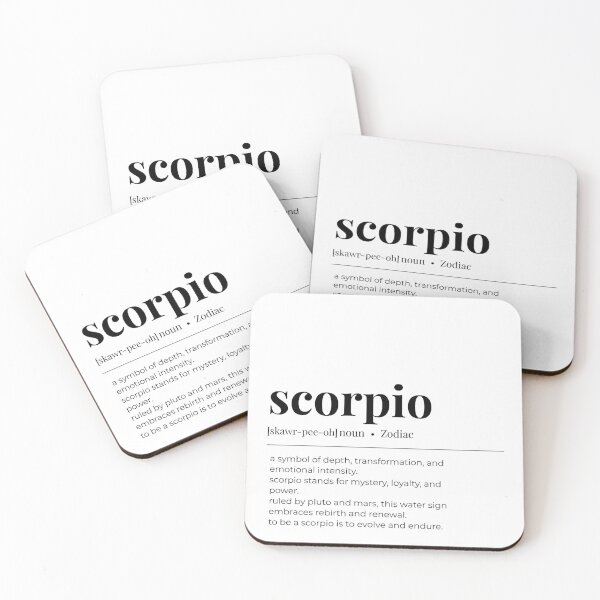 Item preview, Scorpio Zodiac Definition Minimalist Black and White Art Print designed and sold by ZodiacVibesStudio.