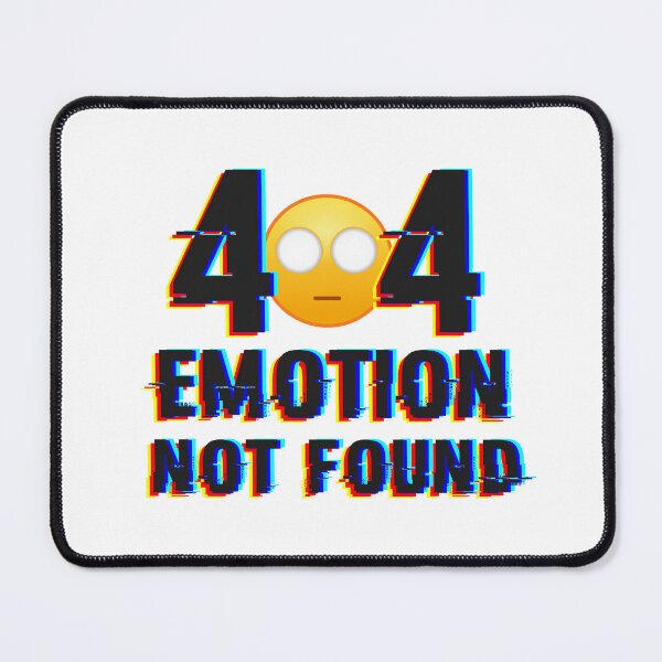 Item preview, 404 Emotion Not Found – Glitch Typography with Blank Emoji designed and sold by artofangga.