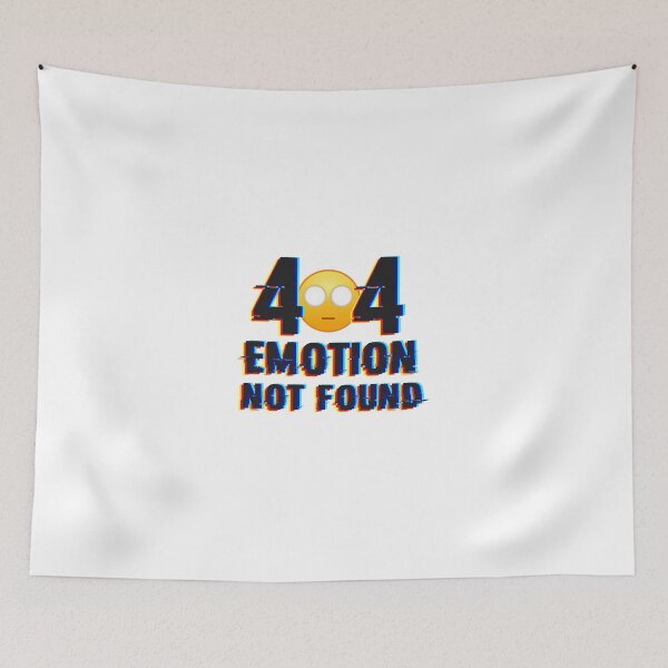 Item preview, 404 Emotion Not Found – Glitch Typography with Blank Emoji designed and sold by artofangga.