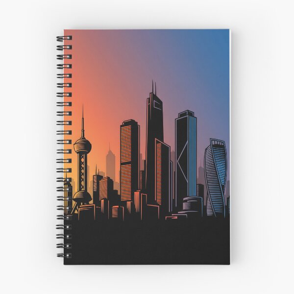 Item preview, City Skyline Silhouette - Vibrant Sunset designed and sold by PufftailStudio.