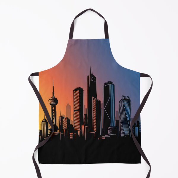 Item preview, City Skyline Silhouette - Vibrant Sunset designed and sold by PufftailStudio.