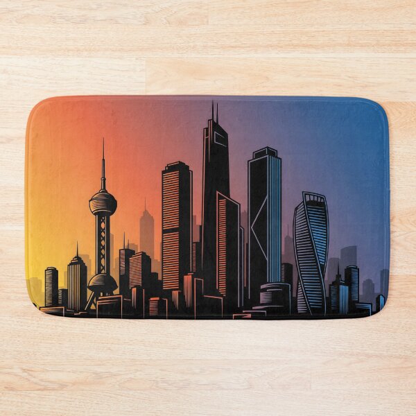 Item preview, City Skyline Silhouette - Vibrant Sunset designed and sold by PufftailStudio.