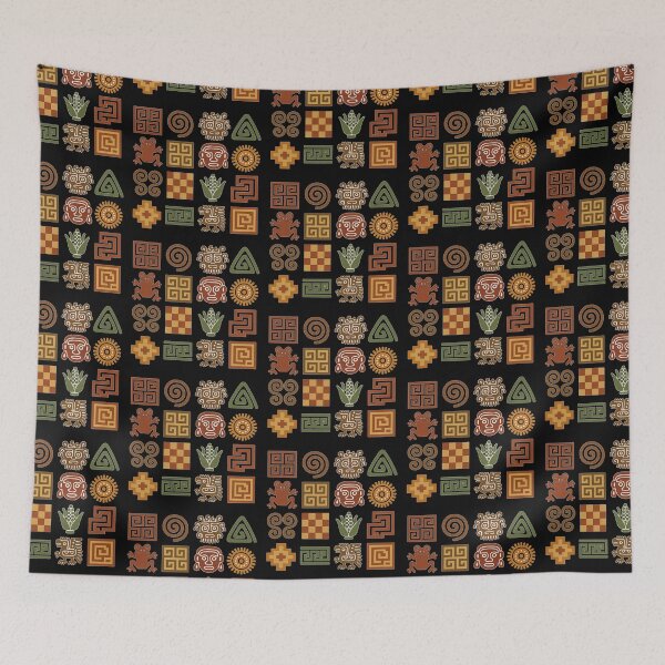 Item preview, Traditional Latin American art featuring Andean tocapu patterns, Maya glyphs, and Aztec geometric designs designed and sold by optimusprime39.