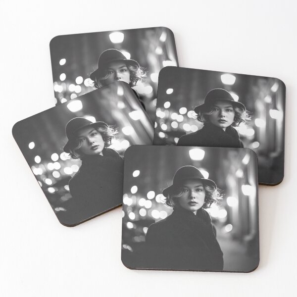 Item preview, Midnight Elegance – Noir Muse in the City Glow designed and sold by NeuralExposure.
