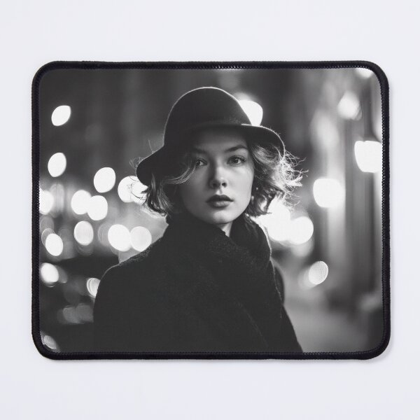 Item preview, Midnight Elegance – Noir Muse in the City Glow designed and sold by NeuralExposure.