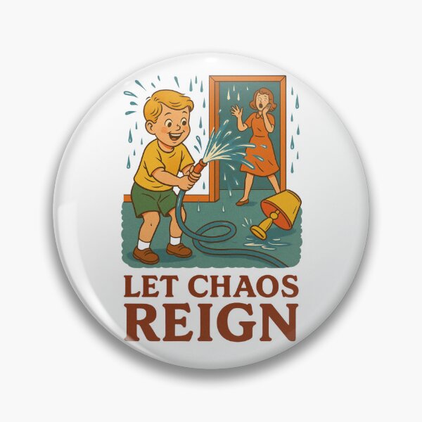 Item preview, Let Chaos Reign – Retro Kids Book Parody Illustration designed and sold by BOMBSOA.