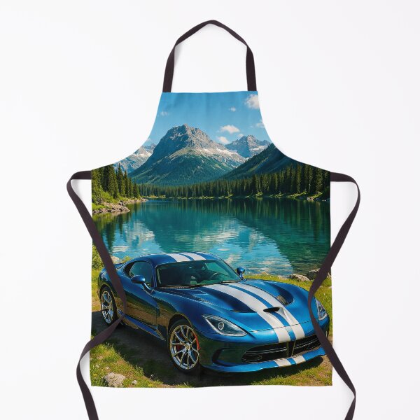 Item preview, Blue Sports Car Shines Beside Mountain Lake designed and sold by RevUpDesign.