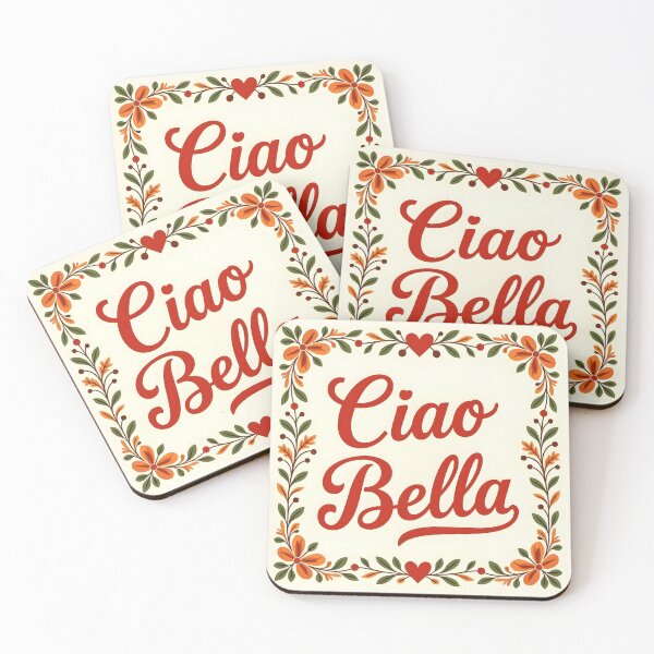 Item preview, Ciao Bella – Italian Folk Art Floral Heart Frame Design designed and sold by EmeraldeaArt.