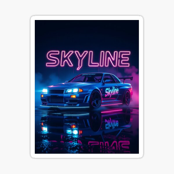 Item preview, Tuned Nissan Skyline, neon art lettering designed and sold by SalimgorsCandD.