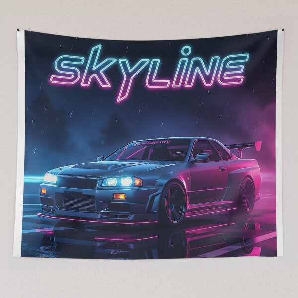 Item preview, JDM, Nissan Skyline, Neon Art Lettering designed and sold by Salimgor Hangaround Music.