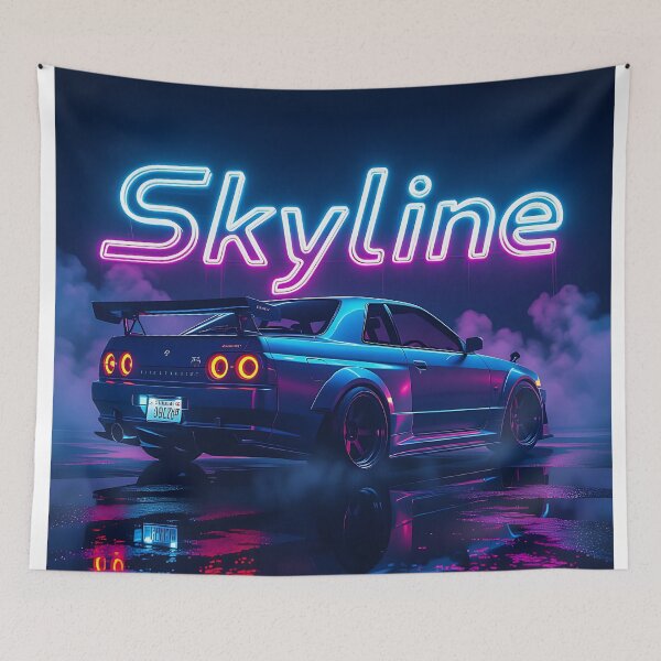 Item preview, JDM, Nissan Skyline, Neon Art, Rear View designed and sold by Salimgor Hangaround Music.
