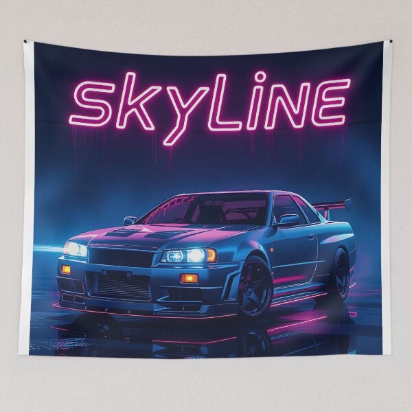 Item preview, JDM, Nissan Skyline, neon lettering designed and sold by Salimgor Hangaround Music.