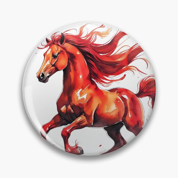 Item preview, Vibrant depiction of a red horse with flowing mane celebrating the spirit of freedom and strength in dynamic motion designed and sold by Ms. Iryna.