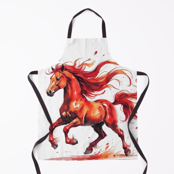 Item preview, Vibrant depiction of a red horse with flowing mane celebrating the spirit of freedom and strength in dynamic motion designed and sold by Ms. Iryna.