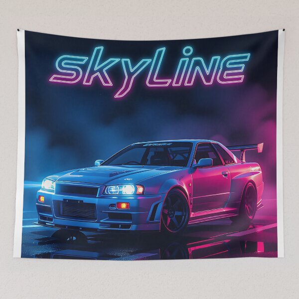 Item preview, JDM tuning, Nissan Skyline, neon lettering designed and sold by Salimgor Hangaround Music.