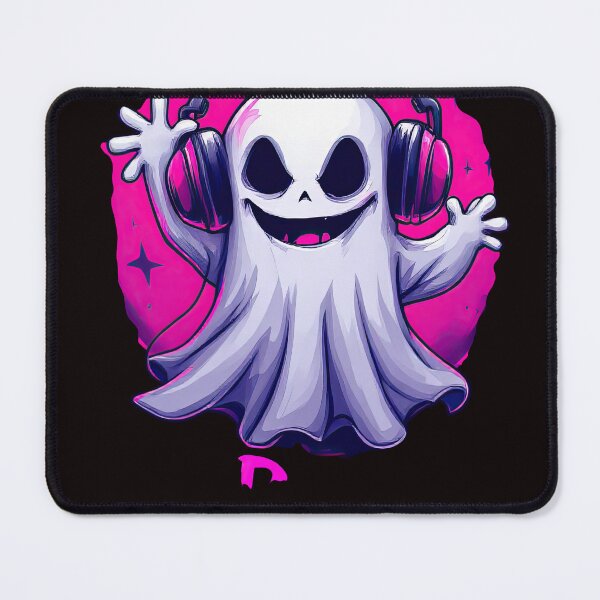 Item preview, A close up of a cartoon ghost with headphones on designed and sold by cafegrafis.